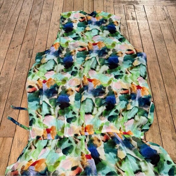 Silk Floral Sleeveless Jumpsuit - Picture 8 of 11